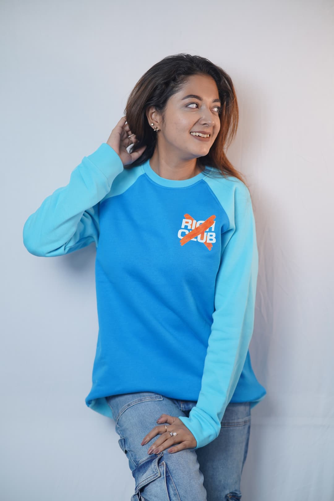 Premium Raglan Sweatshirt- Royel Blue
